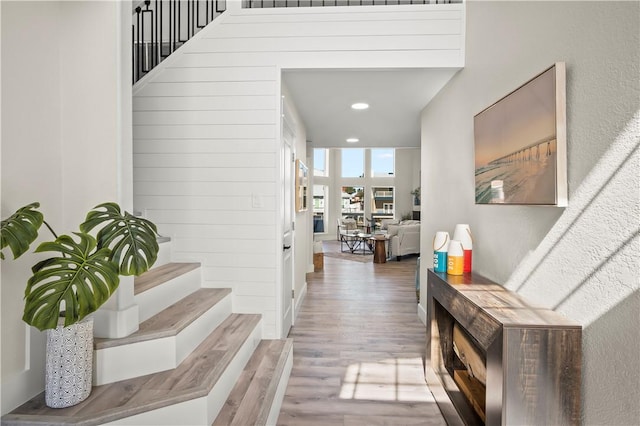 hallway featuring wood finished floors