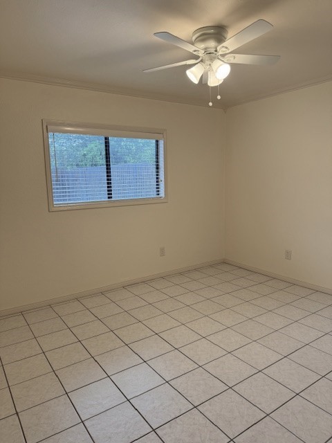 4202 Wolf Creek Dr, Corpus Christi, TX 78413 - unfurnished room featuring ceiling fan and ornamental molding
