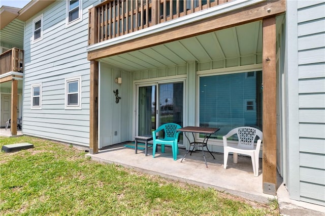 view of patio / terrace featuring a balcony