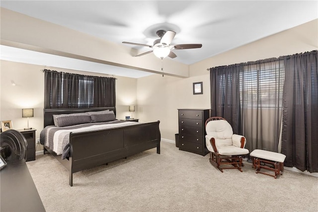 2641 Linn, Corpus Christi, TX 78410 - bedroom featuring carpet flooring, lofted ceiling, and a ceiling fan