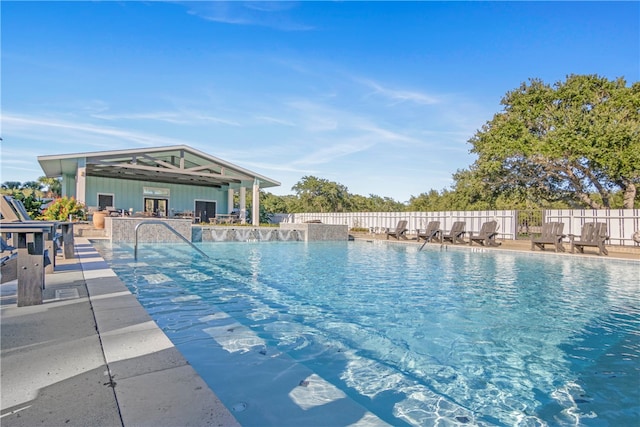 view of pool featuring a patio and a gazebo