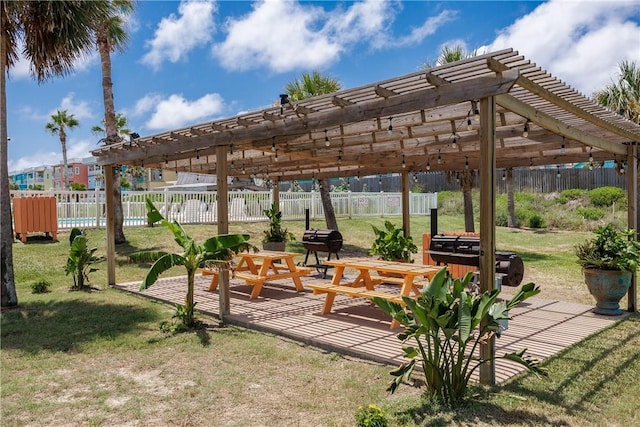 700 Island Retreat Rd Unit 138, Port Aransas, TX 78373 - view of patio / terrace with a pergola and area for grilling
