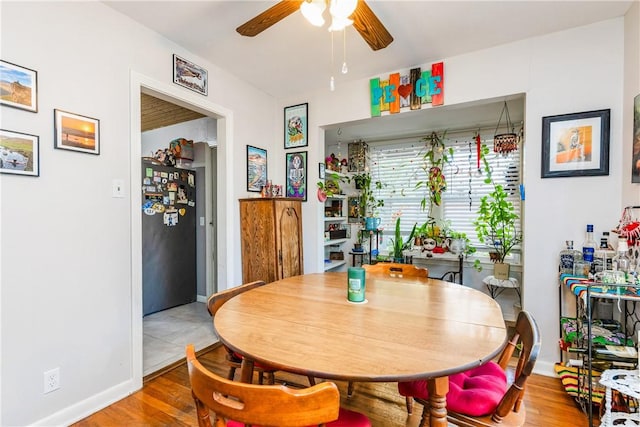 4009 Pope Dr, Corpus Christi, TX 78411 - dining area with a ceiling fan and light wood-type flooring
