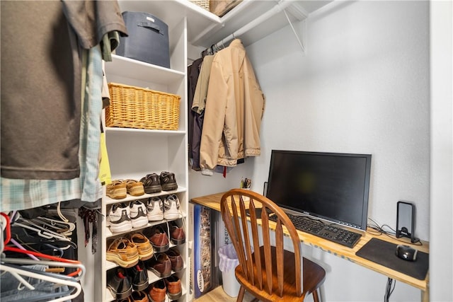 view of walk in closet
