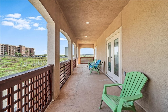 balcony with french doors