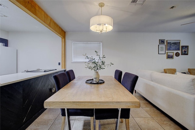 view of tiled dining area