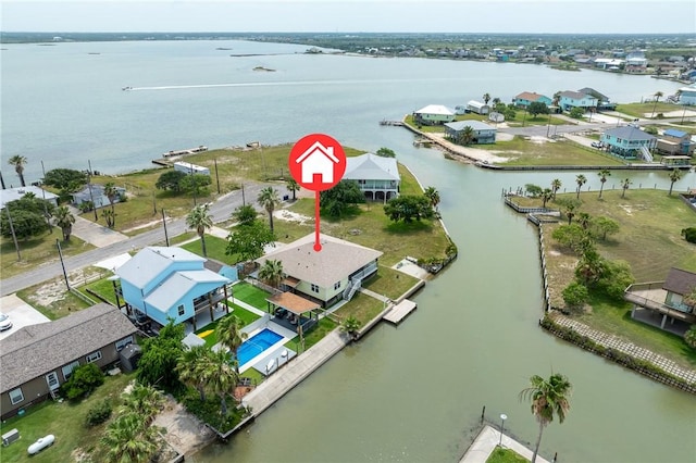 219 Pintail Ln, Rockport, TX 78382 - aerial view of residential area with a nearby body of water
