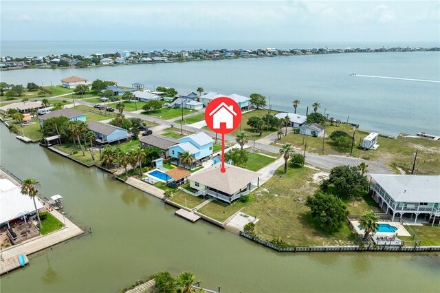 219 Pintail Ln, Rockport, TX 78382 - aerial perspective of suburban area featuring a nearby body of water