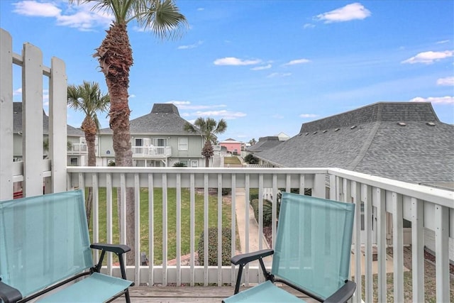 balcony with a residential view