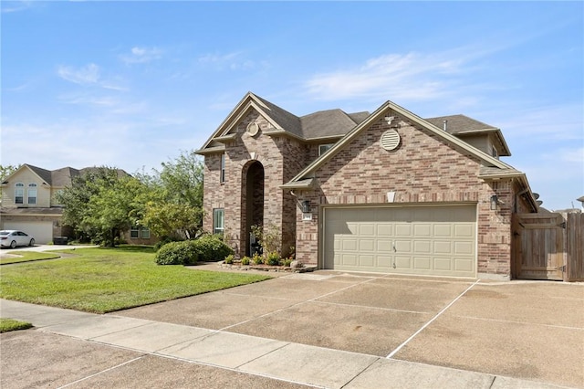 6105 Greenough Ct, Corpus Christi, TX 78414 - view of front of property with concrete driveway, brick siding, and a garage