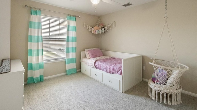 6105 Greenough Ct, Corpus Christi, TX 78414 - carpeted bedroom with baseboards and ceiling fan