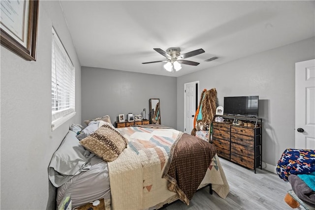 3614 Capri Dr, Corpus Christi, TX 78415 - bedroom featuring light wood-type flooring and ceiling fan