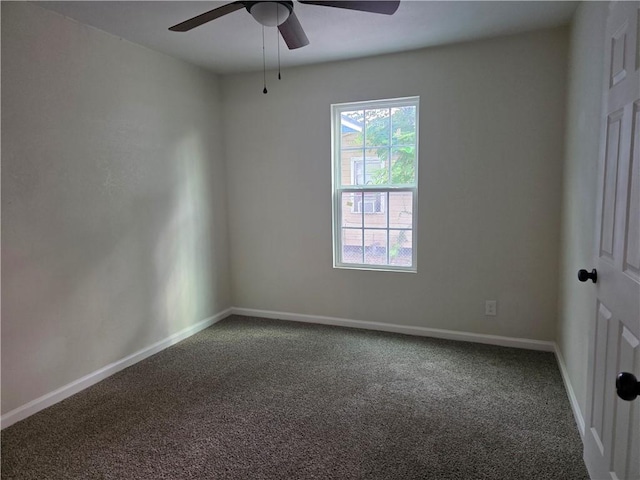 1540 Daytona Dr, Corpus Christi, TX 78415 - spare room featuring carpet flooring, a ceiling fan, and baseboards