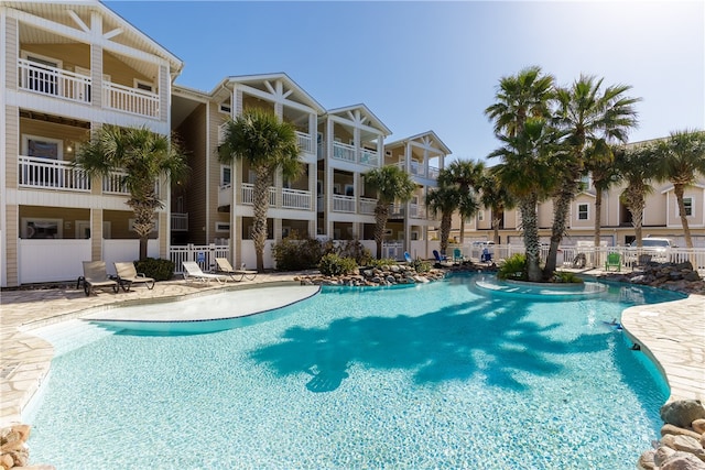 view of pool with a patio area