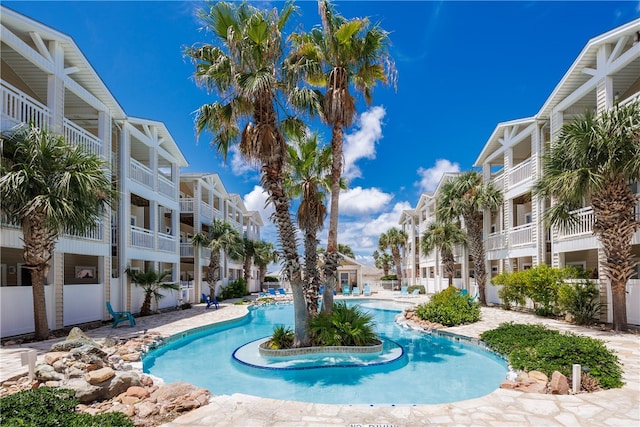 view of pool with a patio