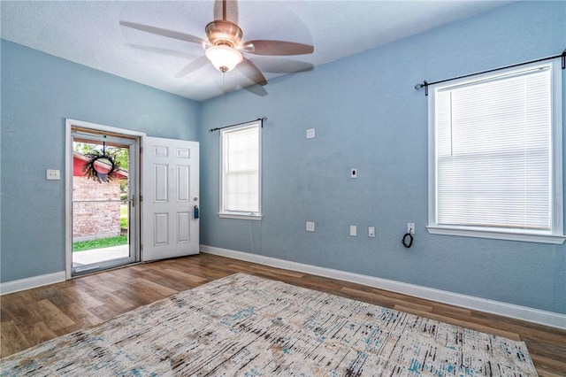 10634 Veda Dr, Corpus Christi, TX 78410 - entryway with wood finished floors and a ceiling fan
