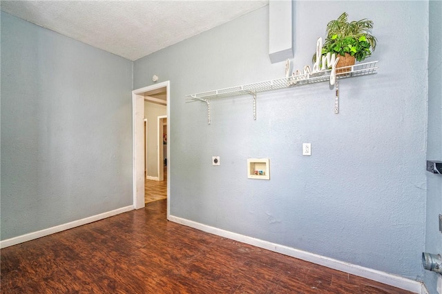 10634 Veda Dr, Corpus Christi, TX 78410 - washroom featuring electric dryer hookup, wood finished floors, and washer hookup