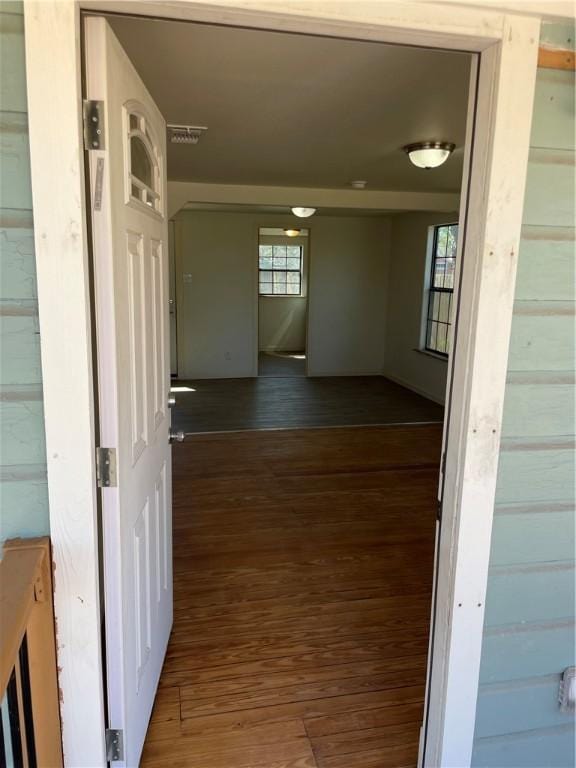 hallway featuring wood finished floors