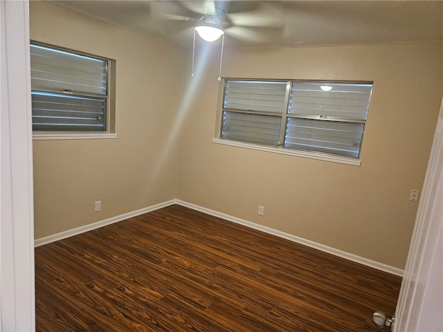 4725 Shea Pkwy, Corpus Christi, TX 78413 - spare room featuring ceiling fan, baseboards, and wood finished floors