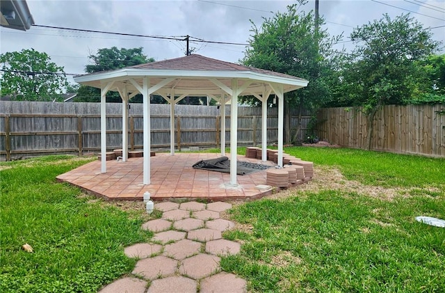 4725 Shea Pkwy, Corpus Christi, TX 78413 - view of yard with a gazebo, a patio area, and a fenced backyard