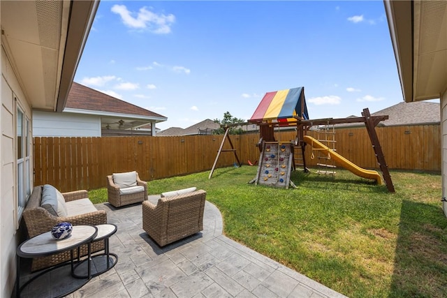 7205 Lake Serenity Dr, Corpus Christi, TX 78414 - view of patio with a playground and an outdoor hangout area