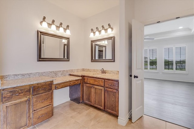 6241 Lago Vista Dr, Corpus Christi, TX 78414 - bathroom with vanity and tile patterned floors
