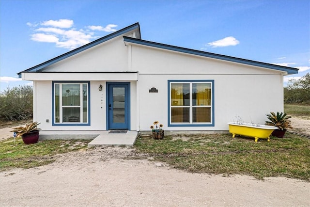 view of front of home with stucco siding