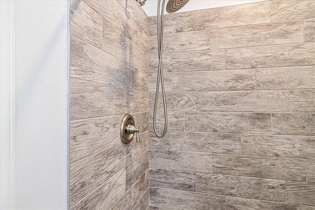 interior details with tiled shower