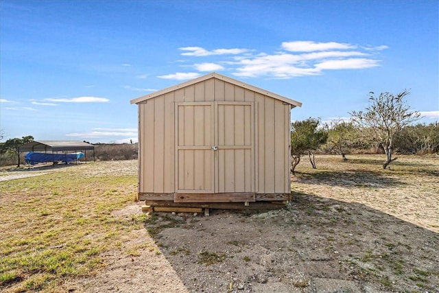 view of shed