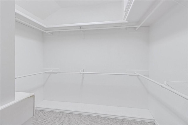 walk in closet with vaulted ceiling