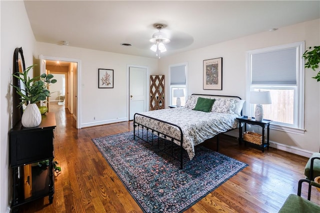 253 Melrose, Corpus Christi, TX 78404 - bedroom with baseboards, wood finished floors, and a ceiling fan