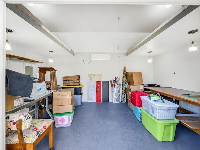 storage with a wall unit AC