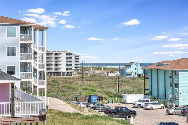 exterior space featuring a water view