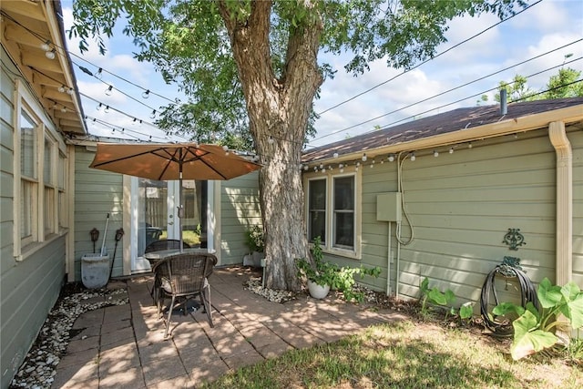 view of patio / terrace featuring french doors