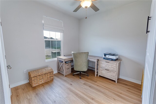 2634 Westeros St, Corpus Christi, TX 78415 - office area with light wood-style flooring and a ceiling fan