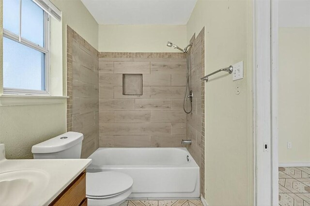 1225 Calle, San Carlos, Corpus Christi, TX 78417 - full bathroom with vanity, shower / bathtub combination, and tile patterned floors