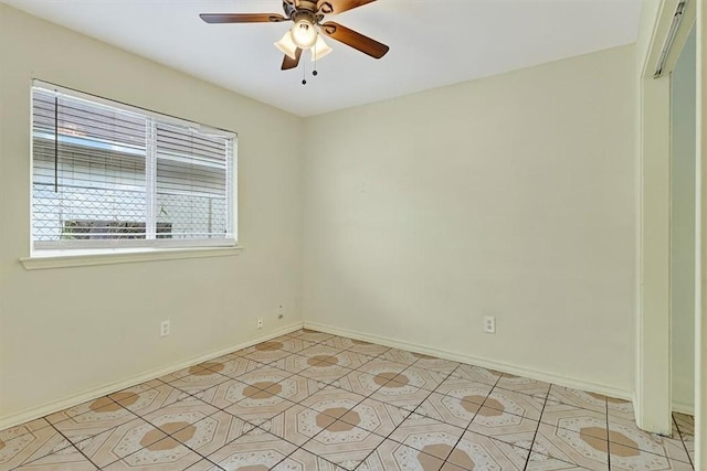 1225 Calle, San Carlos, Corpus Christi, TX 78417 - unfurnished room featuring a ceiling fan and light tile patterned floors