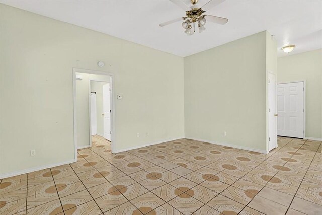 1225 Calle, San Carlos, Corpus Christi, TX 78417 - empty room featuring ceiling fan and light tile patterned floors