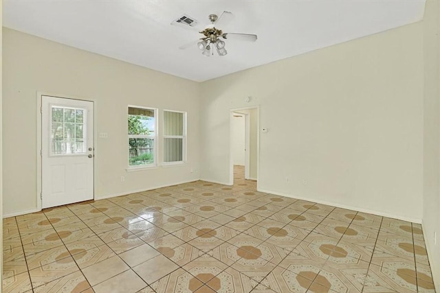 1225 Calle, San Carlos, Corpus Christi, TX 78417 - spare room with ceiling fan and light tile patterned floors