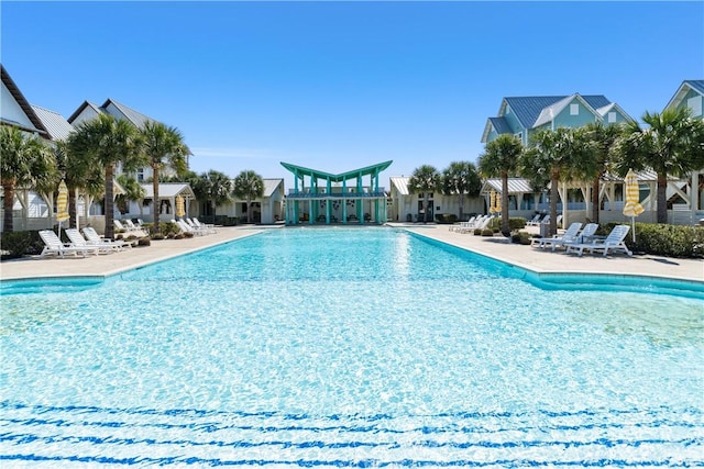 pool featuring a patio area