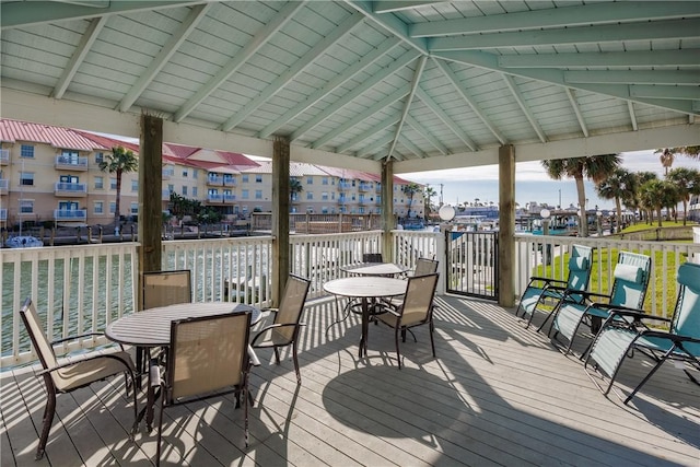 deck with a gazebo