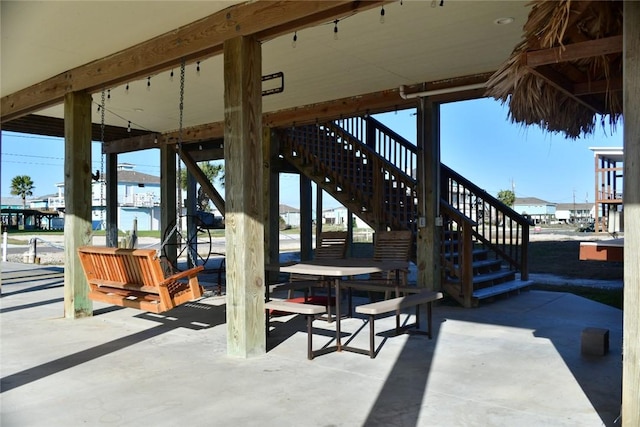 view of patio / terrace with stairs