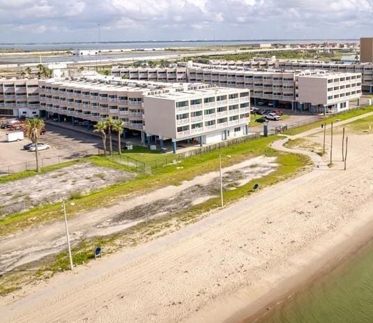 view of building exterior featuring a water view