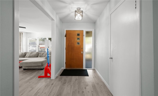 entryway featuring light hardwood / wood-style floors