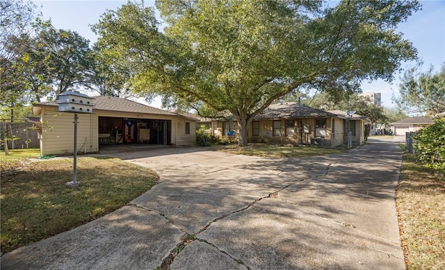 single story home featuring a garage