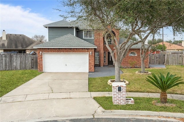 front of property featuring a garage and a front yard