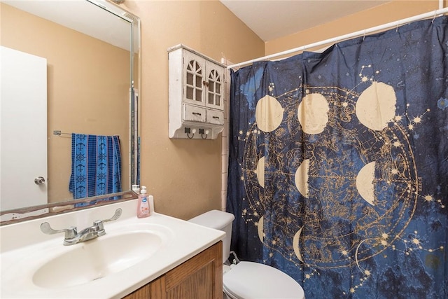 1124 Orange St, Mercedes, TX 78570 - full bath with vanity, toilet, and a shower with curtain