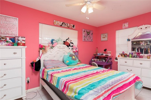 1124 Orange St, Mercedes, TX 78570 - bedroom featuring light tile patterned floors and ceiling fan