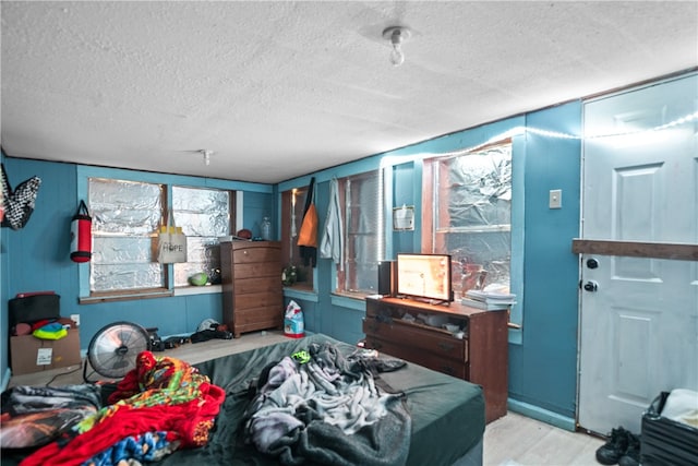 bedroom with a textured ceiling