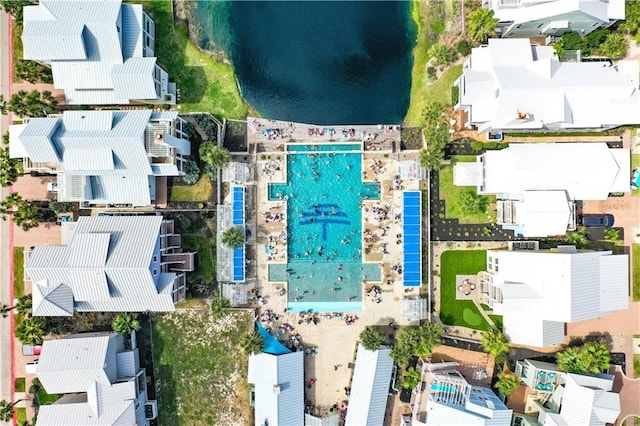 aerial view featuring a residential view